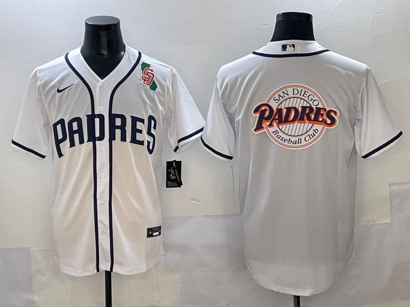 Men 2025 San Diego Padres Blank White Game Nike MLB Jersey style 17